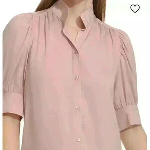 NWT $69 Calvin Klein Jeans Woman Rose Charmeuse Blouse Top‎ Size Petite XL
